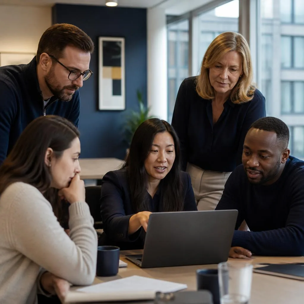 Blue Crest Connect operations and technology team reviewing partner performance